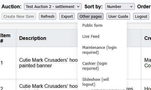Admin other page screenshot