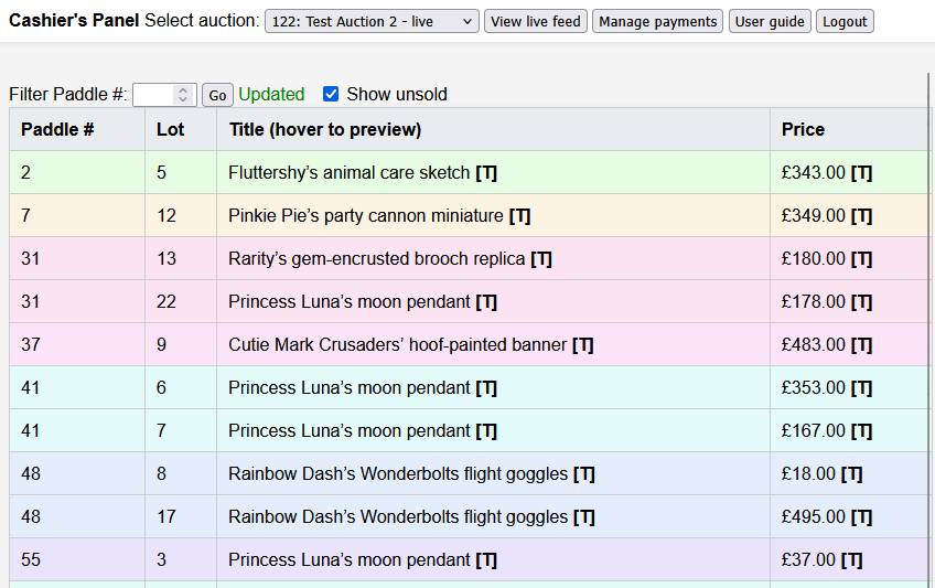 Live feed overview screenshot